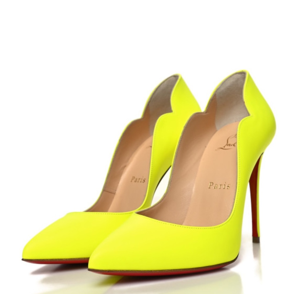 AUTHENTIC CHRISTIAN LOUBOUTIN HOT CHICK 100 FLUO MATT IN NEON - Picture 5 of 10